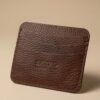 1 SAVRO Premium Leather Card Holder - Genuine Textured Leather Slim Wallet
