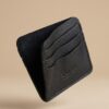 SAVRO Premium Leather Card Holder - Genuine Textured Leather Slim Wallet