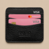 SAVRO Premium Leather Card Holder - Genuine Textured Leather Slim Wallet