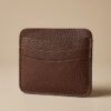 2 SAVRO Premium Leather Card Holder - Genuine Textured Leather Slim Wallet