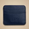 SAVRO Premium Leather Card Holder - Genuine Textured Leather Slim Wallet