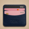 SAVRO Premium Leather Card Holder - Genuine Textured Leather Slim Wallet